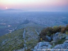 A walk at the ancient theater of Orchomenos in the county of Arcadia